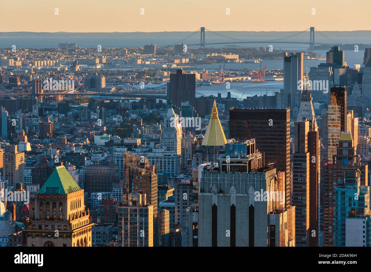 Manhattan View, New York City, New York State, États-Unis d'Amérique. Banque D'Images