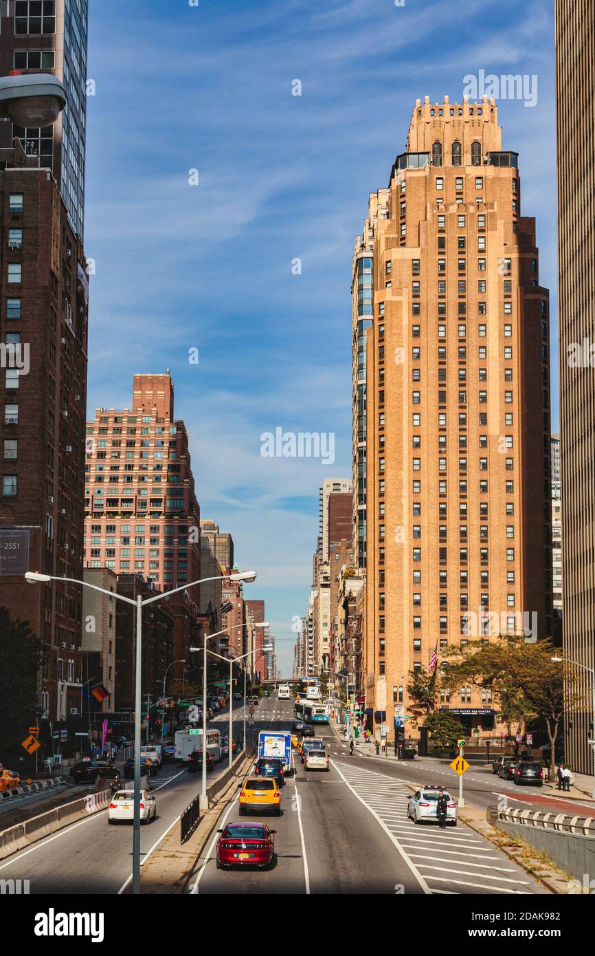 First Avenue, New York City, New York State, États-Unis d'Amérique. Banque D'Images