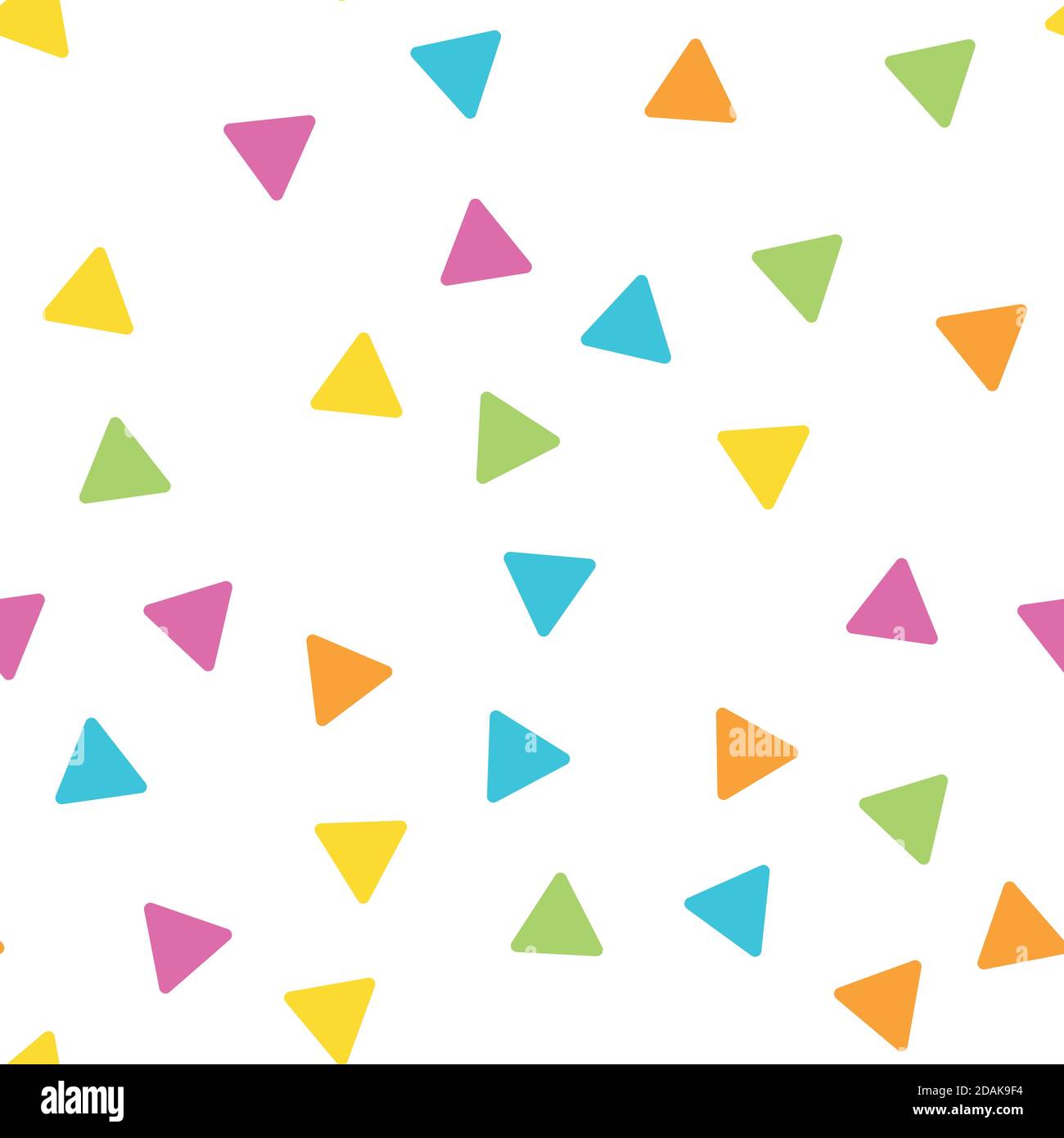 Motif géométrique abstrait sans couture des triangles dans un ordre aléatoire. Drôle, heureux et thème pour les enfants. Illustration simple à vecteur plat. Illustration de Vecteur