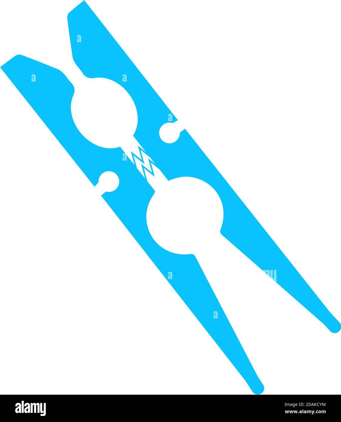 Icône de goupille à linge plate. Pictogramme bleu sur fond blanc. Symbole d'illustration vectorielle Illustration de Vecteur