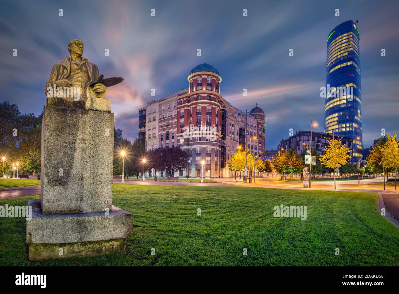 Statue dédiée au peintre Ignacio Zuloaga, à côté du musée des Beaux-Arts de Bilbao, Bilbao, Vizcaya, pays basque, Espagne Banque D'Images