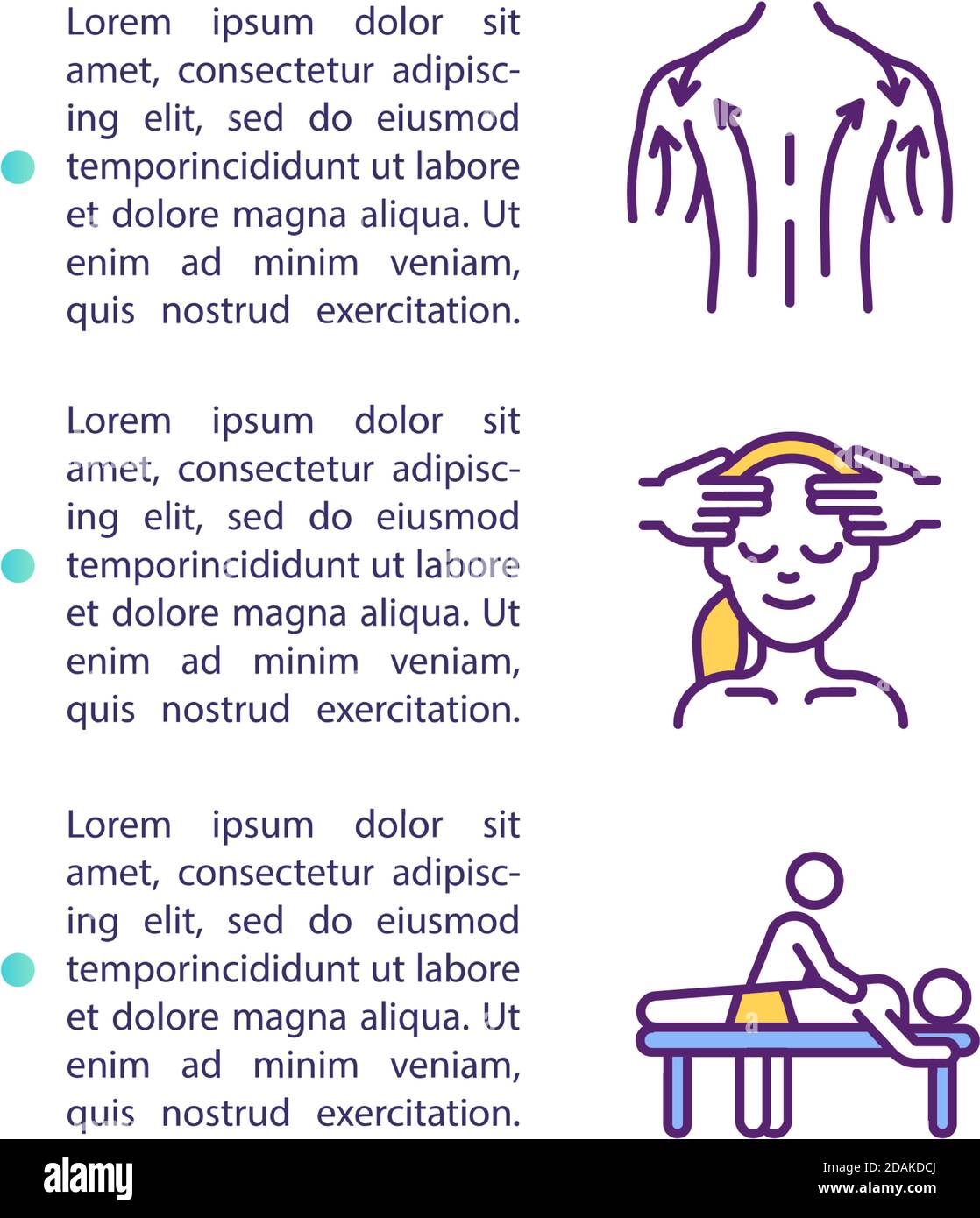 Concept de massage de drainage lymphatique icône avec texte Illustration de Vecteur