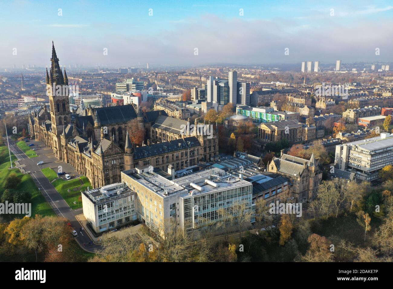 Vue aérienne sur l'université de Glasgow Banque D'Images