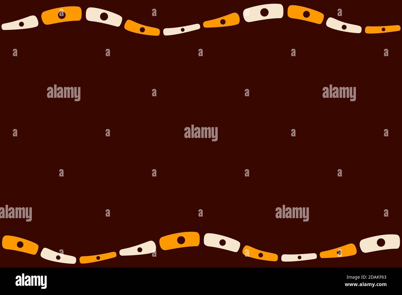 Motif de bordure horizontale sans couture. Formes organiques. Répétition régulière de la structure des formes naturelles. Texture élégante. Lisser les formes. Vecteur marron. Illustration de Vecteur