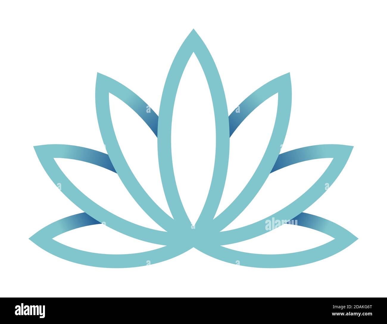 Icône en forme de fleur de Lotus, isolée sur fond blanc. Logo de fleur ...