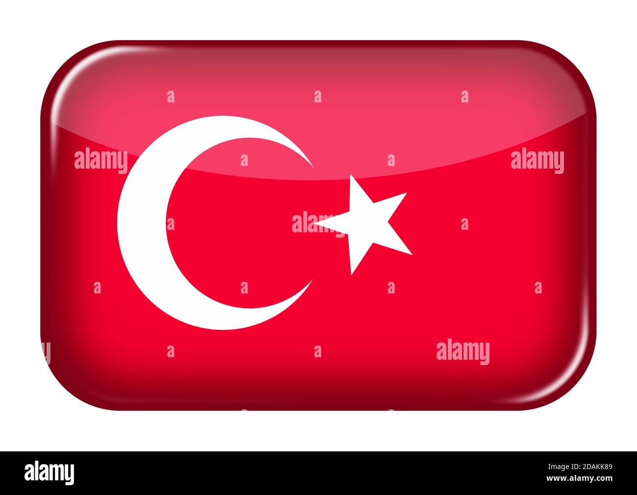 Icône de toile de Turquie bouton rectangulaire avec masque de découpe illustration 3d Banque D'Images