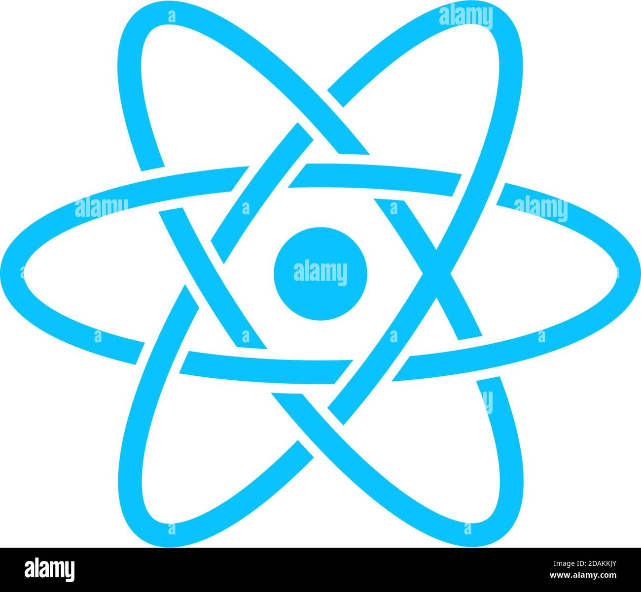 Icône Atom plate. Pictogramme bleu sur fond blanc. Symbole d'illustration vectorielle Illustration de Vecteur