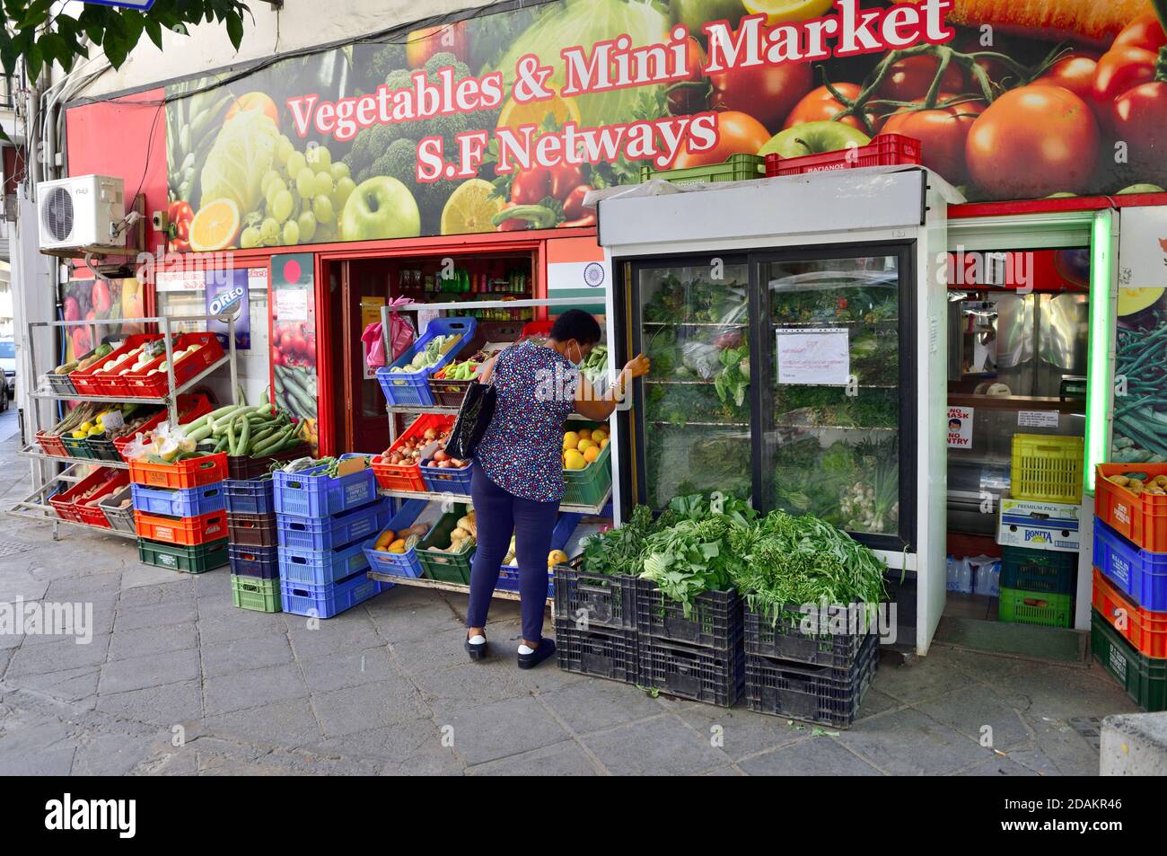 Marché des légumes et mini-marché, Nicosie, Chypre Banque D'Images
