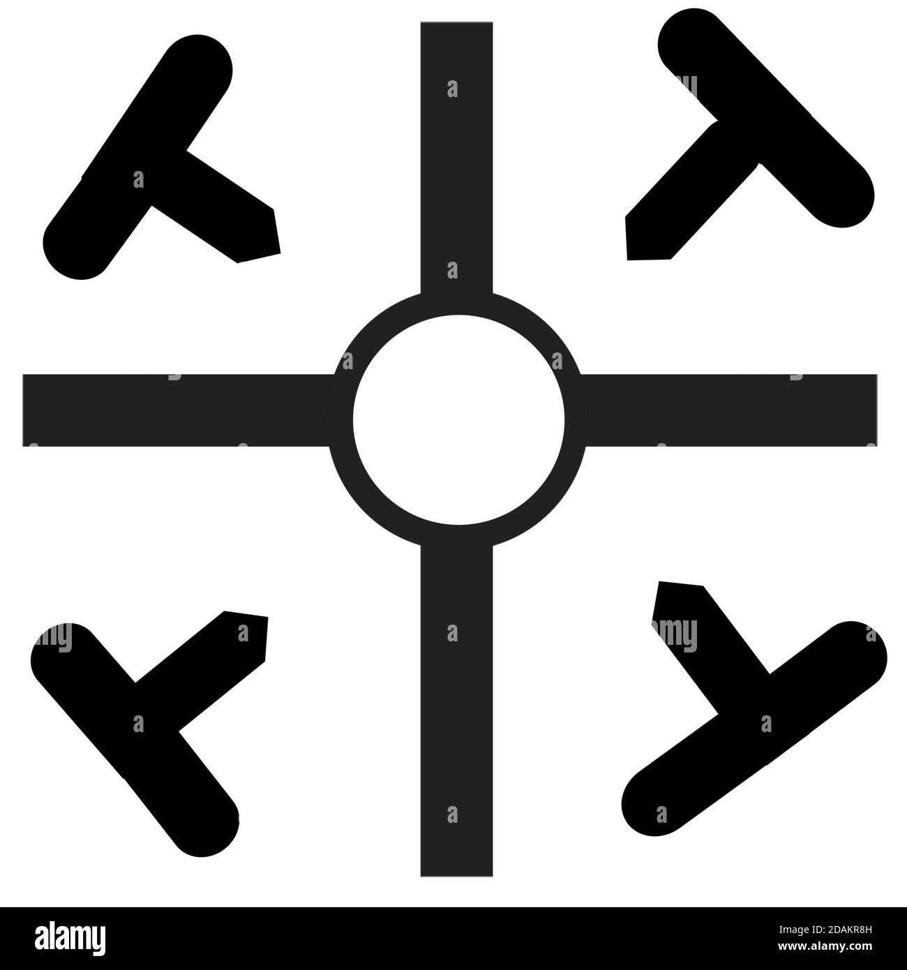 symbole de croix copte sur fond blanc. Banque D'Images symbole de croix copte sur fond blanc. Banque D'Images