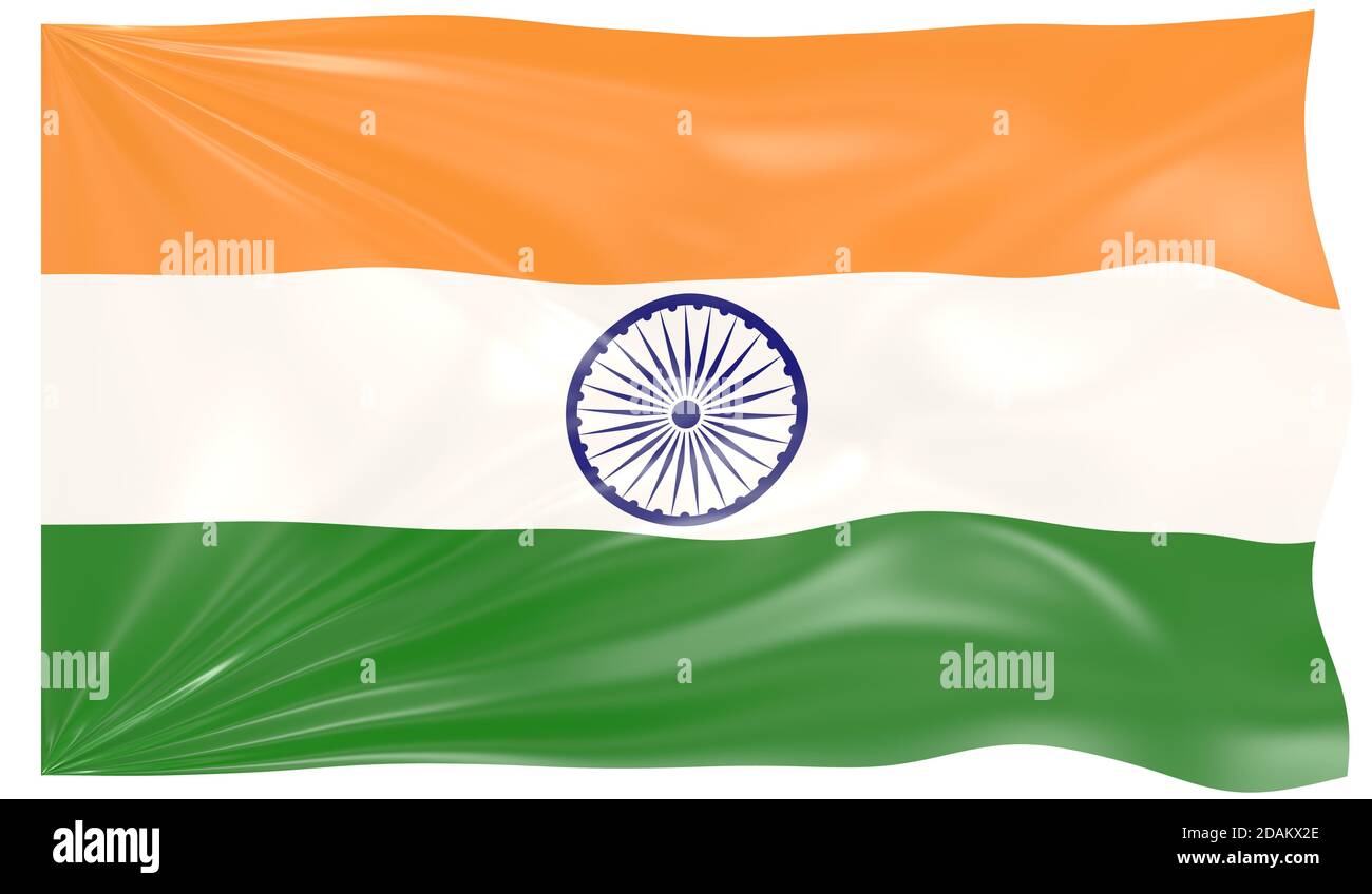 illustration 3d d'un drapeau de l'Inde Banque D'Images