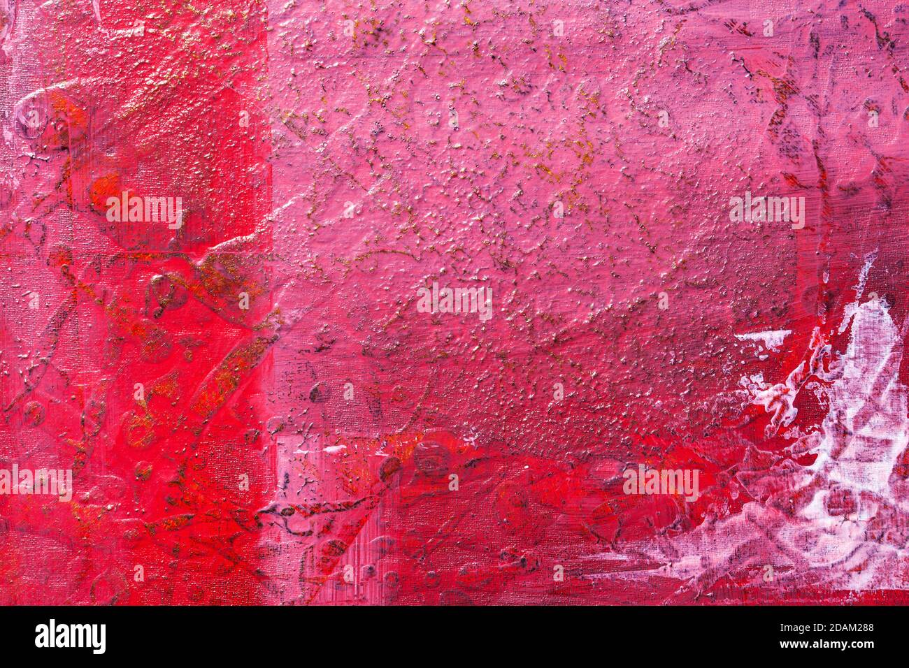 Texture peinte en rouge avec taches. Arrière-plan abstrait Banque D'Images