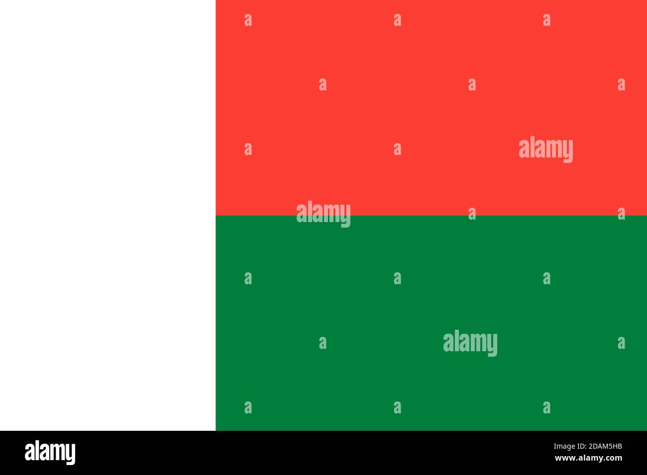 Drapeau de Madagascar. Couleurs officielles. Proportion correcte. Illustration vectorielle Illustration de Vecteur