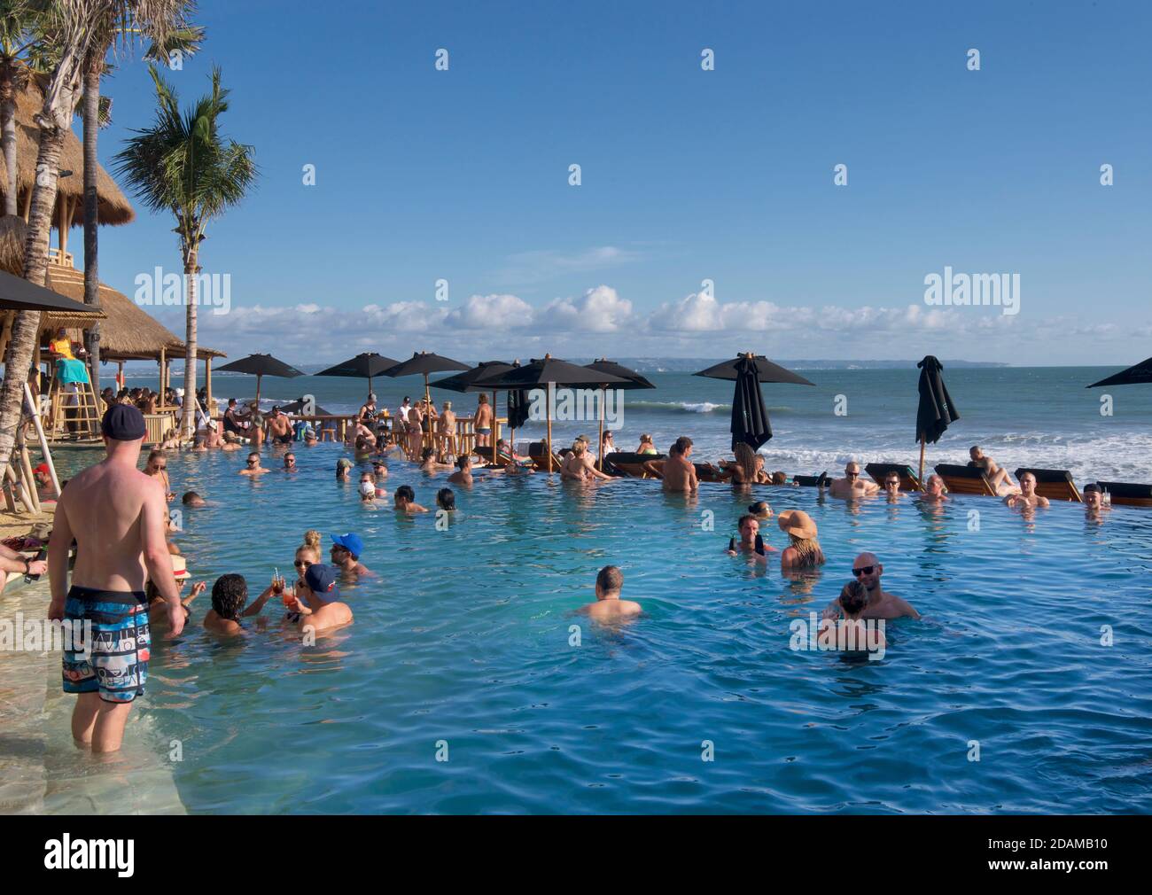 Finns Beach Club, Bali, Indonésie, Tibubeneng, Kuta Utara, Kabupaten Badung Banque D'Images