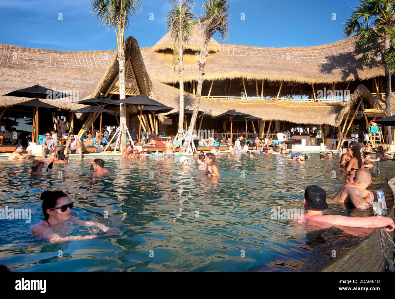 Finns Beach Club, Bali, Indonésie, Tibubeneng, Kuta Utara, Kabupaten Badung Banque D'Images