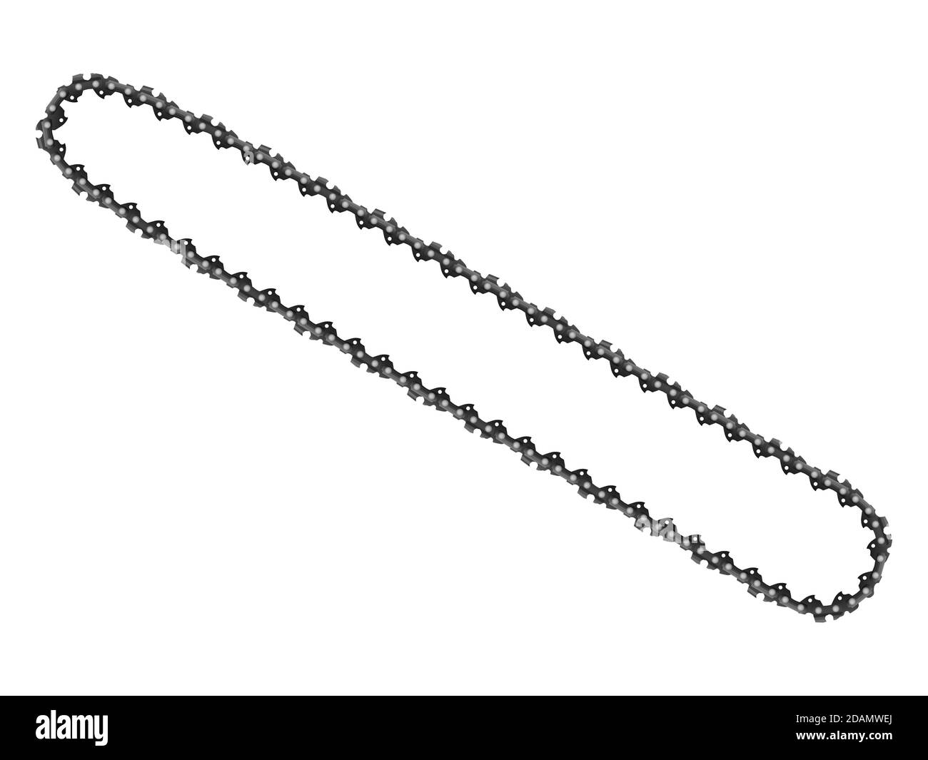 Chaîne de tronçonneuse sur fond blanc. Illustration vectorielle. Banque D'Images