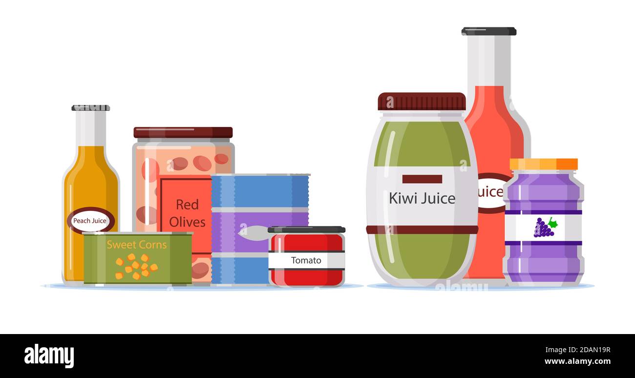 Garde-manger plat avec récipients pour aliments illustration vectorielle Illustration de Vecteur