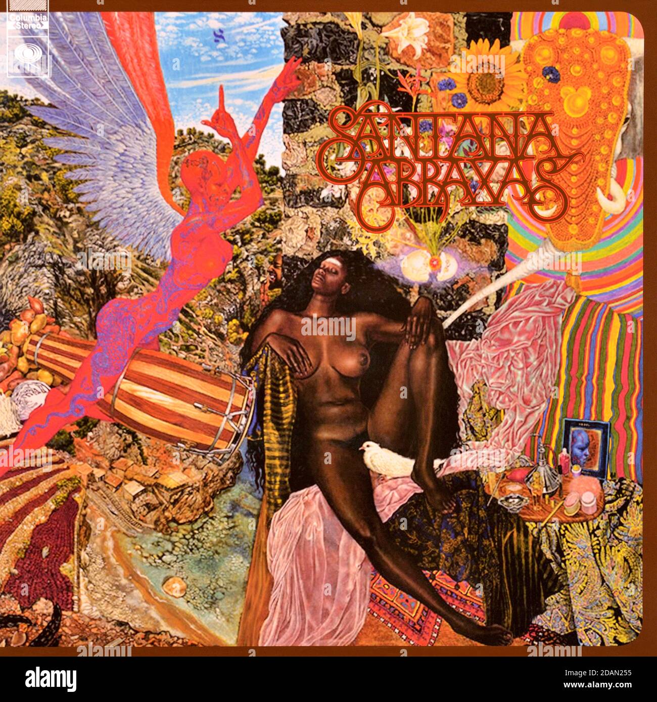 Couverture de l'album vinyle Abraxas par Santana, publié 1970 sur CBS  Records (oeuvre de Matias Klarwein Photo Stock - Alamy