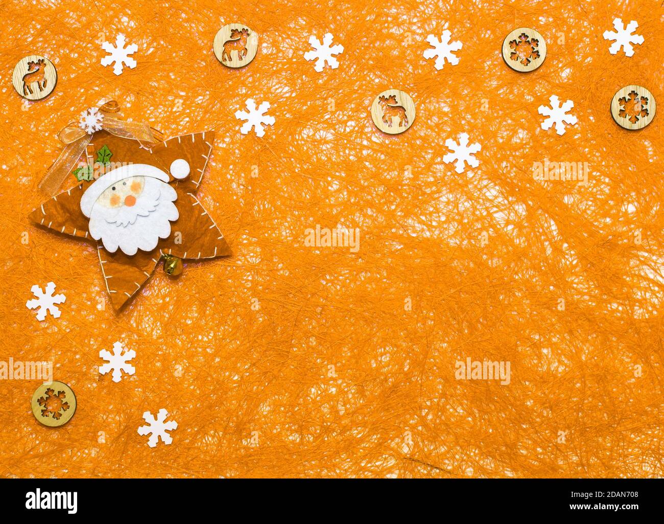 Décorations de Noël en fibre de sisal avec emplacement pour un texte. Banque D'Images