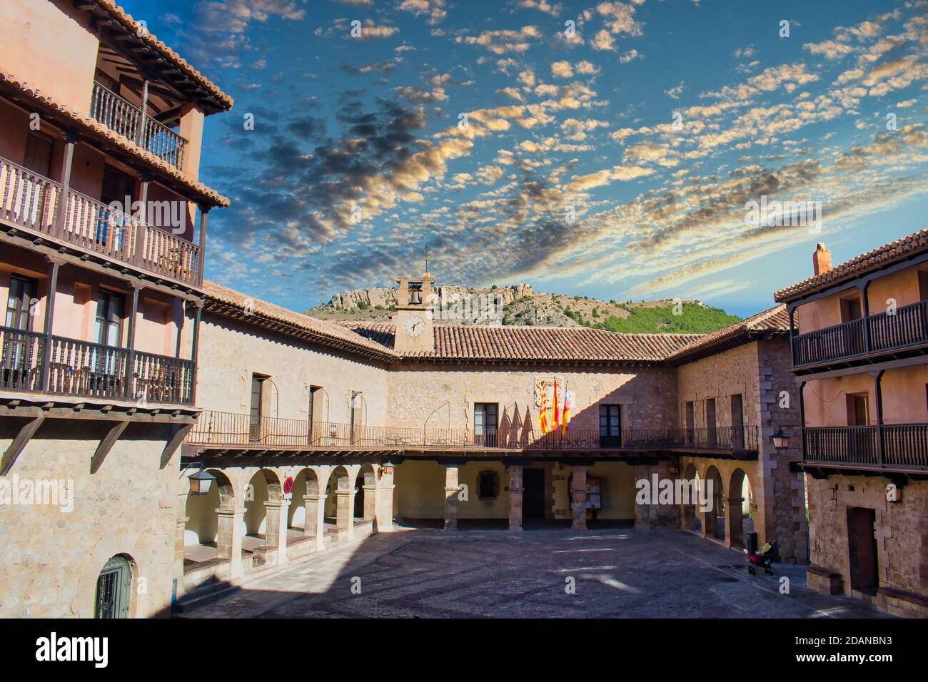 Place principale de Albarracin dans la province de Teruel Banque D'Images