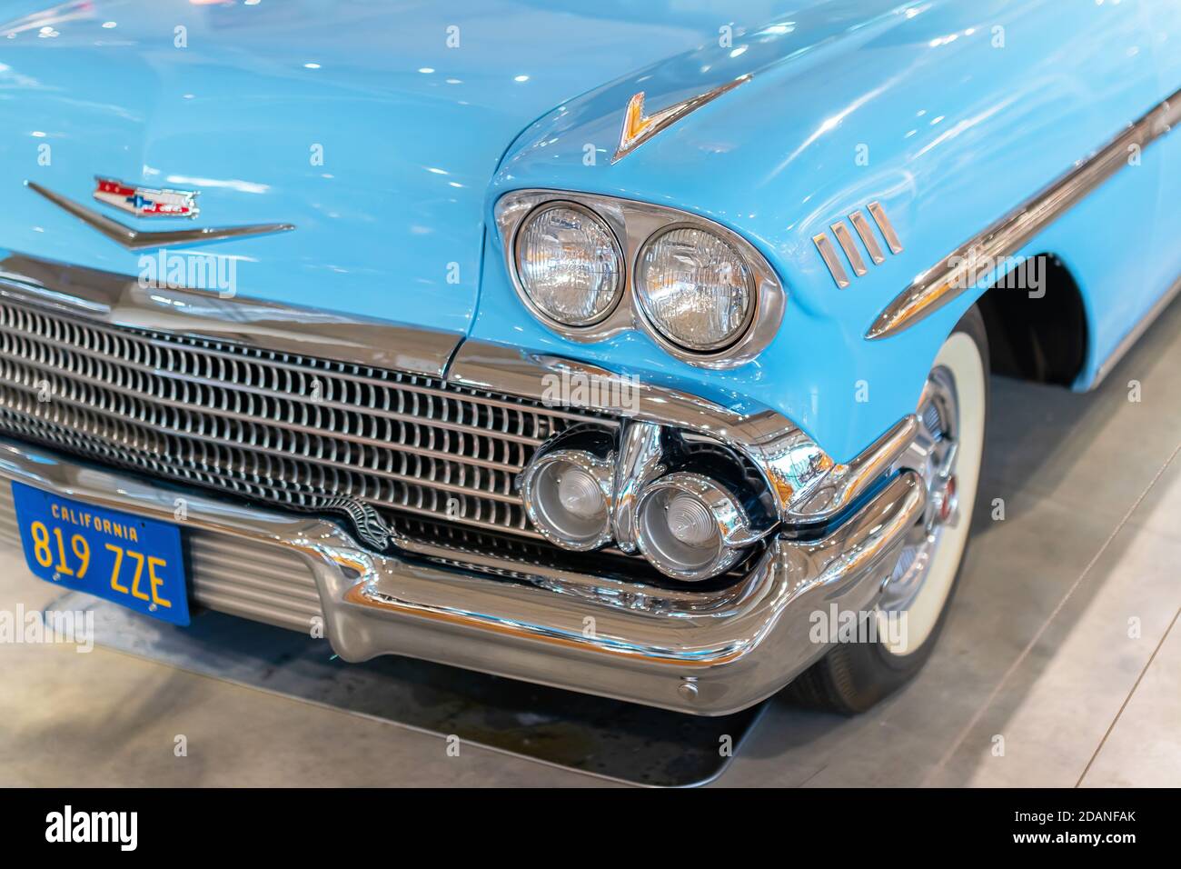 Vintage américain 1958 Chevy Impala au Barber Motorsport Museum Leeds Alabama USA Banque D'Images