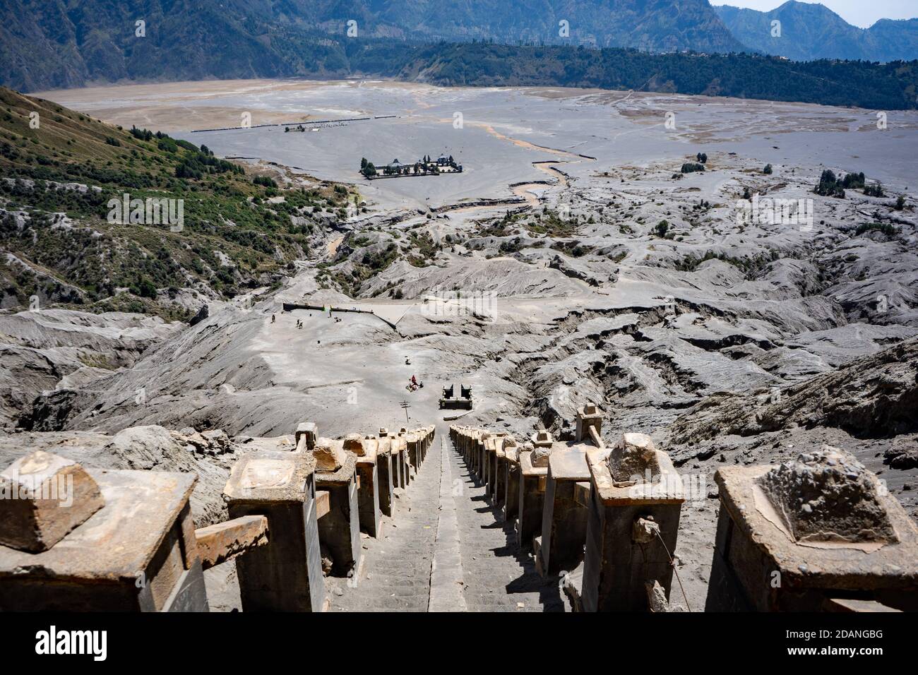 vue sur un escalier poussiéreux Banque D'Images