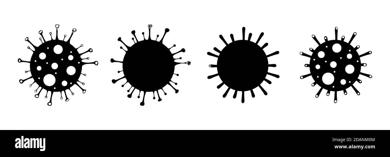 Coronavirus maladie COVID-19 infection médicale isolée. Cellules du virus covid de la grippe respiratoire pathogène de la Chine. Illustration de Vecteur