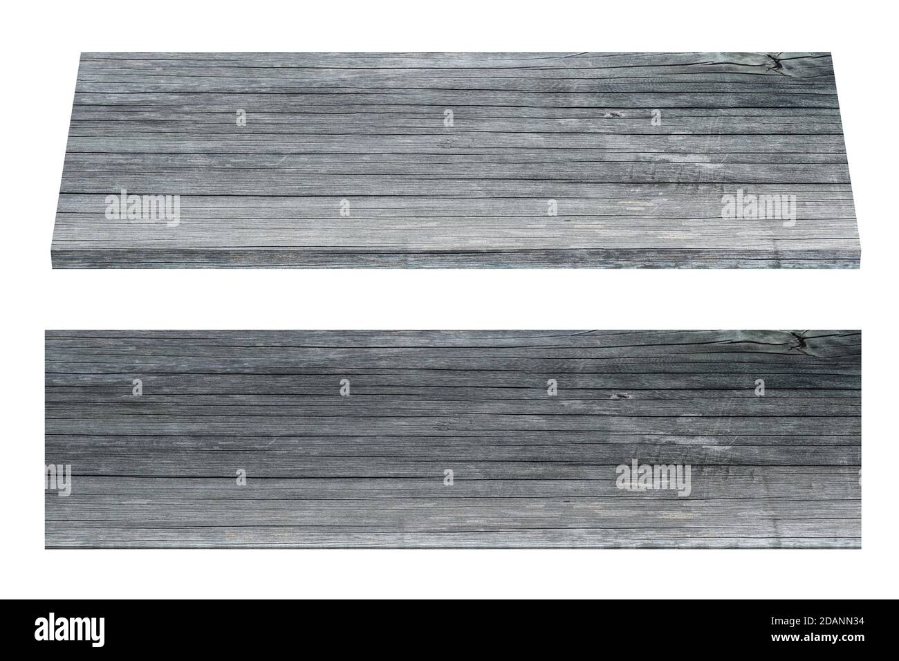 Panneau de bois de pin isolé sur fond blanc. Banque D'Images