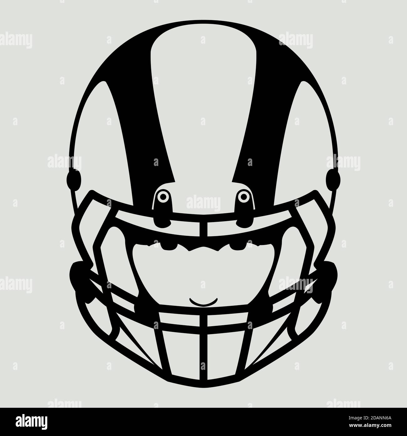 Un joueur de football américain, illustration vectorielle, vue de face Banque D'Images