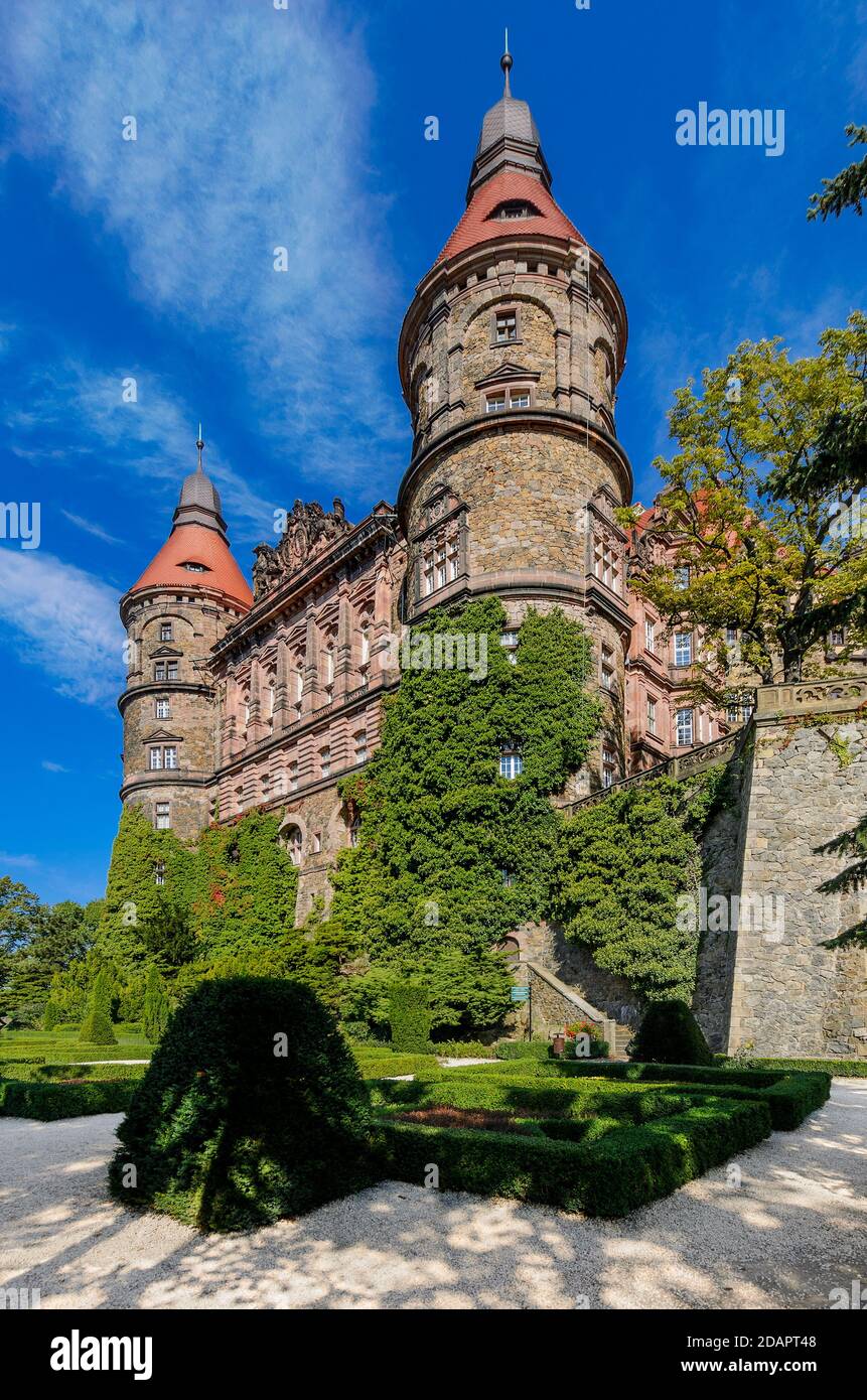 Château de Ksiaz (ger.: Fürstenstein). Province de Silésie inférieure, Pologne. Banque D'Images