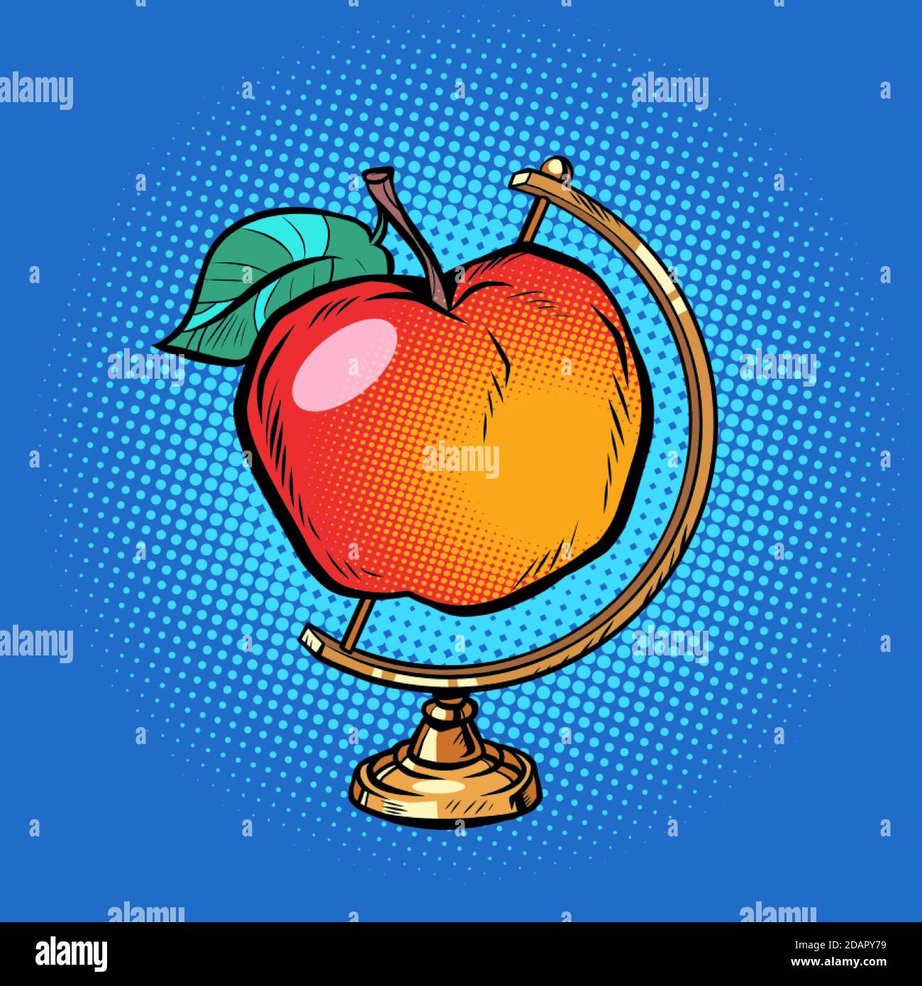 globe international mûr pomme rouge Illustration de Vecteur