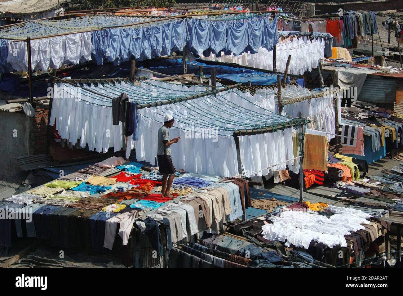 Dhobi Ghat Blanchisserie à Mumbai, Inde Banque D'Images