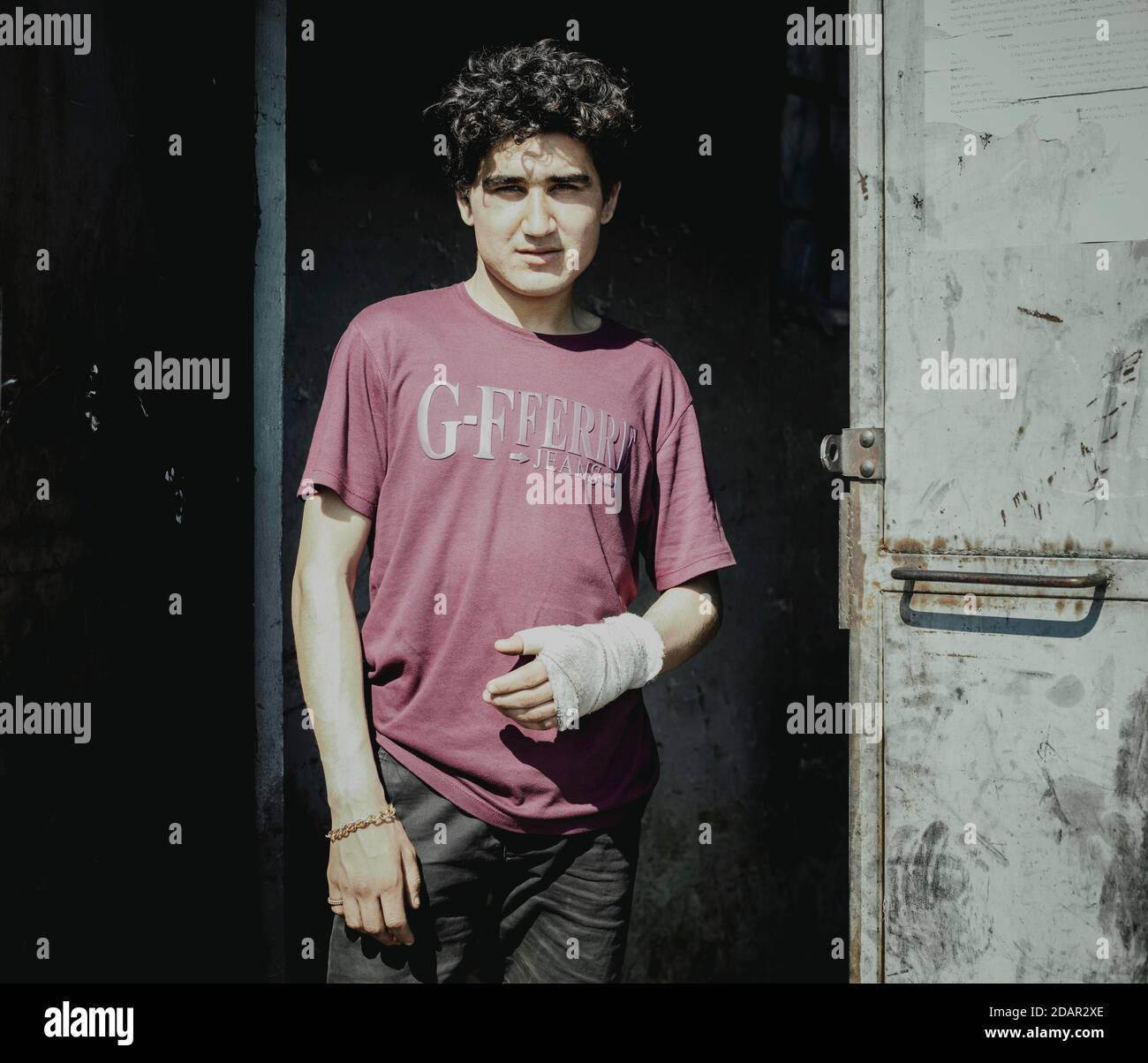 Bilal, réfugié, d'Afghanistan, de Belgrade, de Serbie Banque D'Images