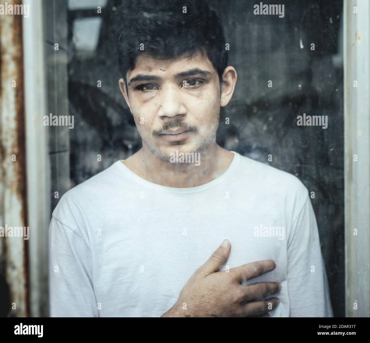 Mohammed Ashfaq, 19 ans, du Pakistan, réfugié, Belgrade, Serbie Banque D'Images