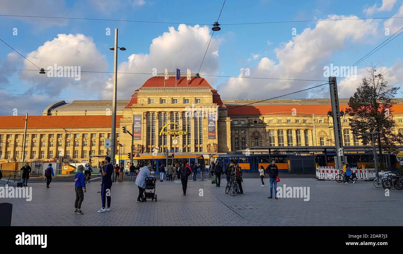 Leipzig Central Station Building, Leipzig, Saxe, Allemagne Banque D'Images