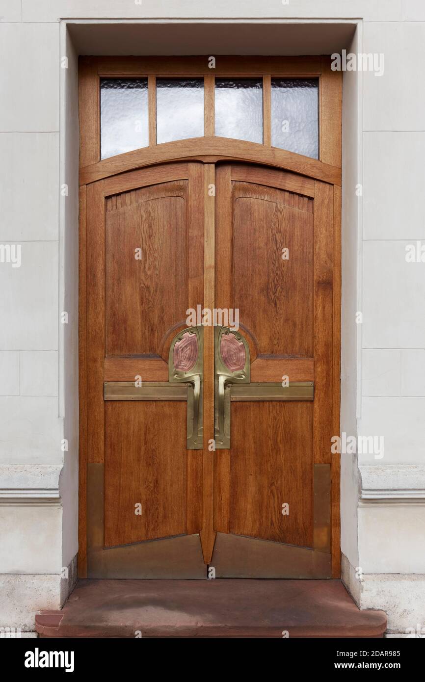Porte d'entrée des archives de Nietzsche, conçue par Henry van de Velde, Villa Silberblick, Weimar, Thuringe, Allemagne Banque D'Images