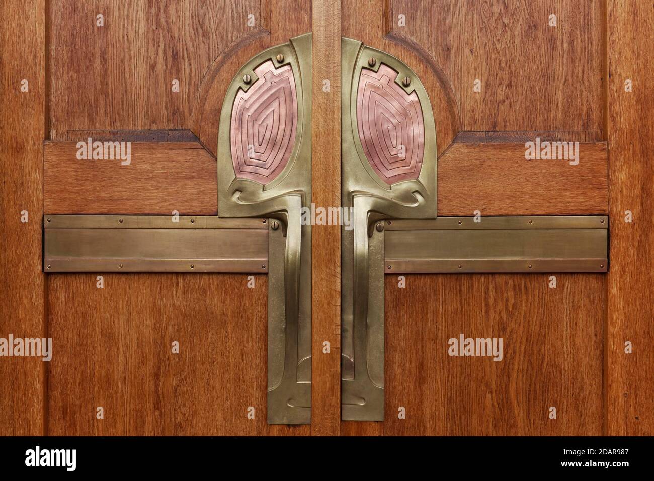 Porte d'entrée de l'archive Nietzsche, détail, design Henry van de Velde, Villa Silberblick, Weimar, Thuringe, Allemagne Banque D'Images