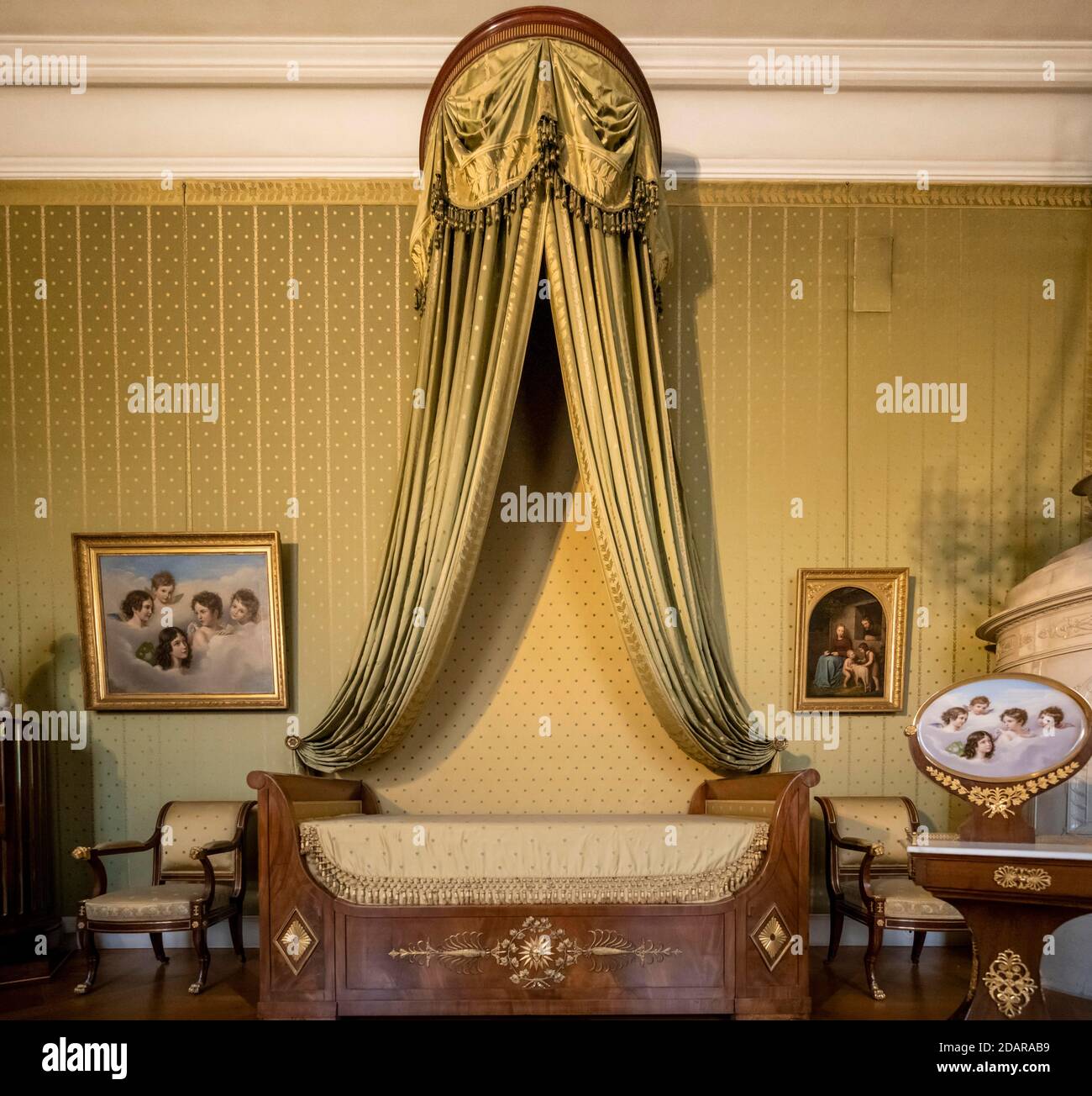 Chambre, lit avec baldaquin, Munich Residence, Munich, haute-Bavière, Bavière, Allemagne Banque D'Images