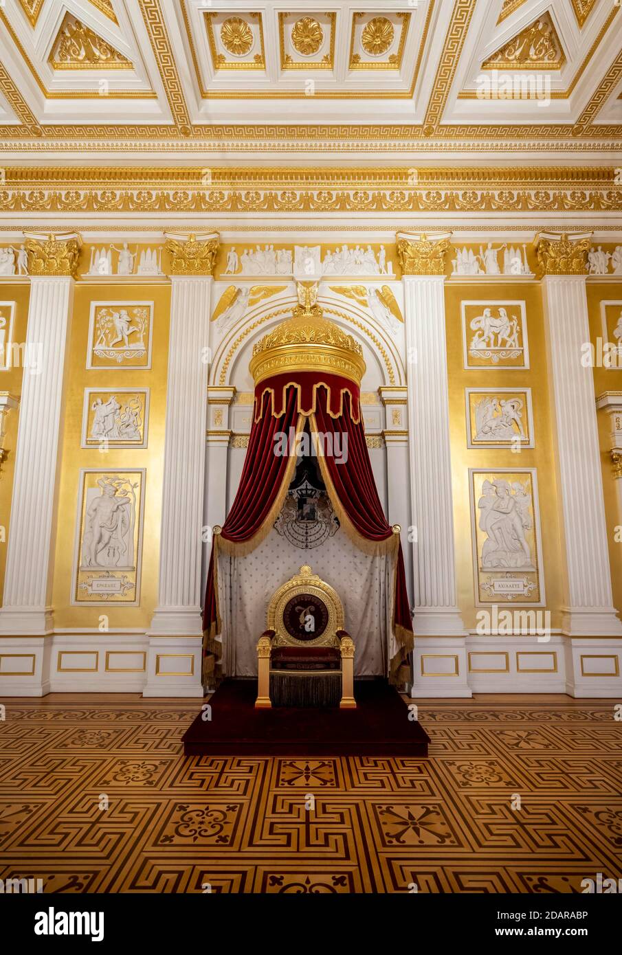 Trône, salle du trône du Roi, Résidence de Munich, Munich, haute-Bavière, Bavière, Allemagne Banque D'Images