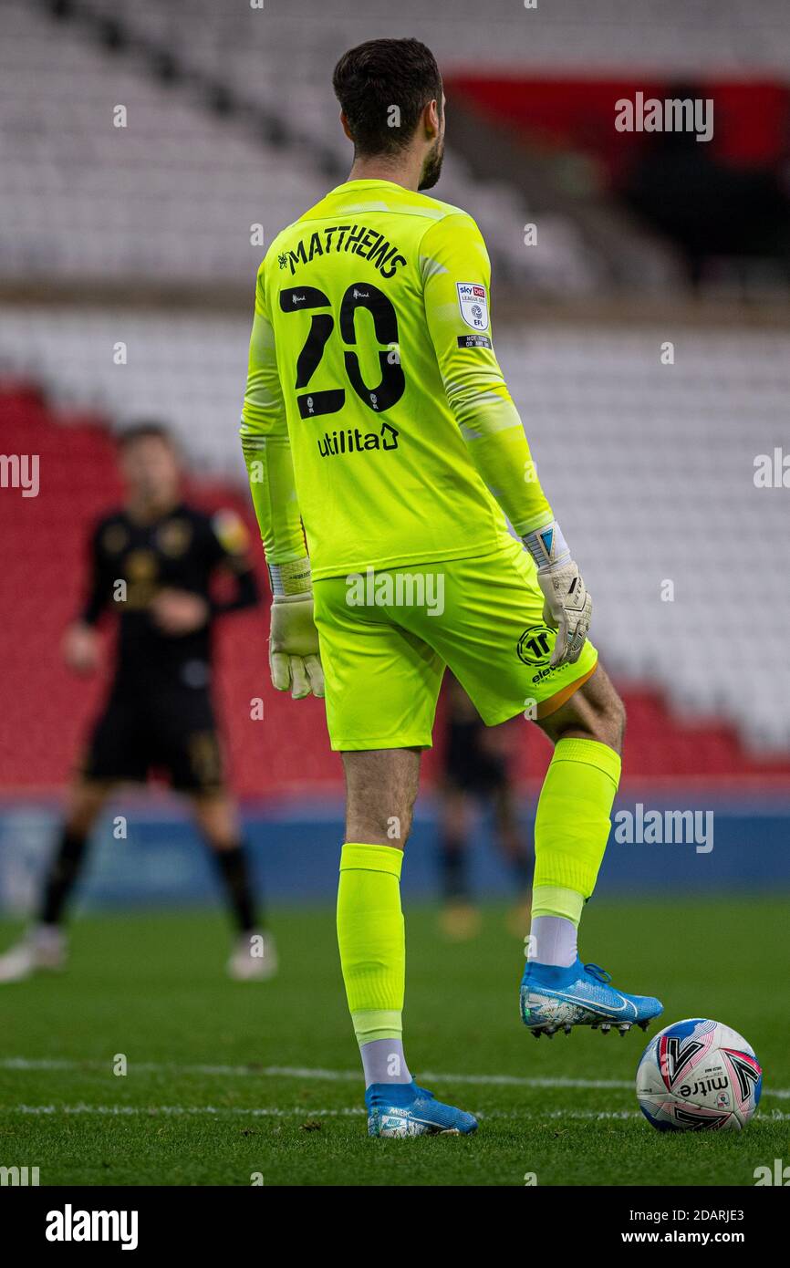 SUNDERLAND, ANGLETERRE. 14 NOVEMBRE gardien de Sunderland Remi Matthews lors du match Sky Bet League 1 entre Sunderland et MK dons au Stade de lumière, Sunderland, le samedi 14 novembre 2020. (Crédit : Trevor Wilkinson | ACTUALITÉS MI) crédit : ACTUALITÉS MI et sport /Actualités Alay Live Banque D'Images