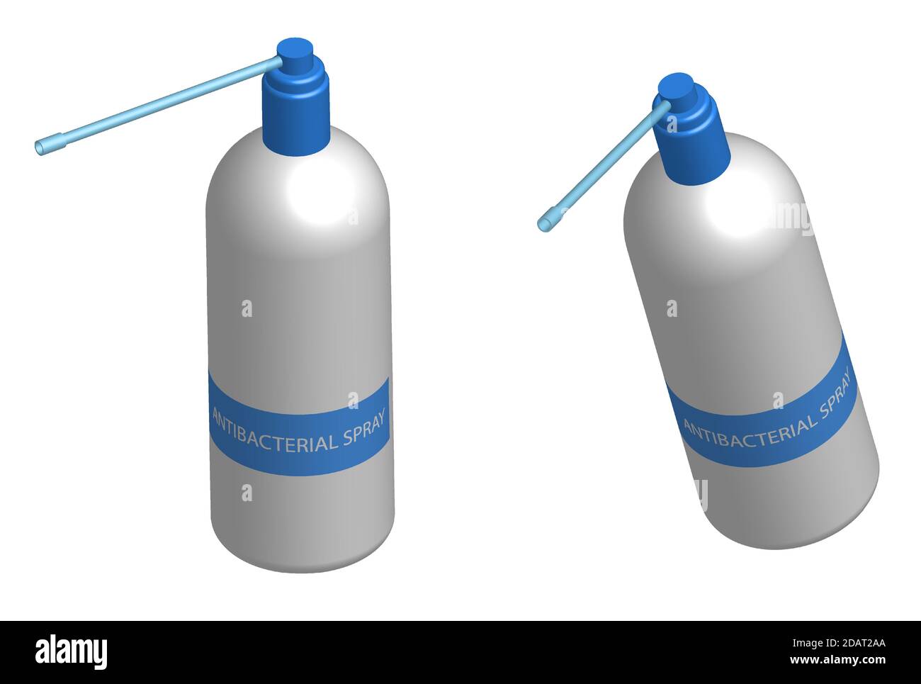 bouteille, bouteille de spray antibactérien avec un spray dans un style réaliste. Prévention des maladies vecteur isolé sur fond blanc Illustration de Vecteur