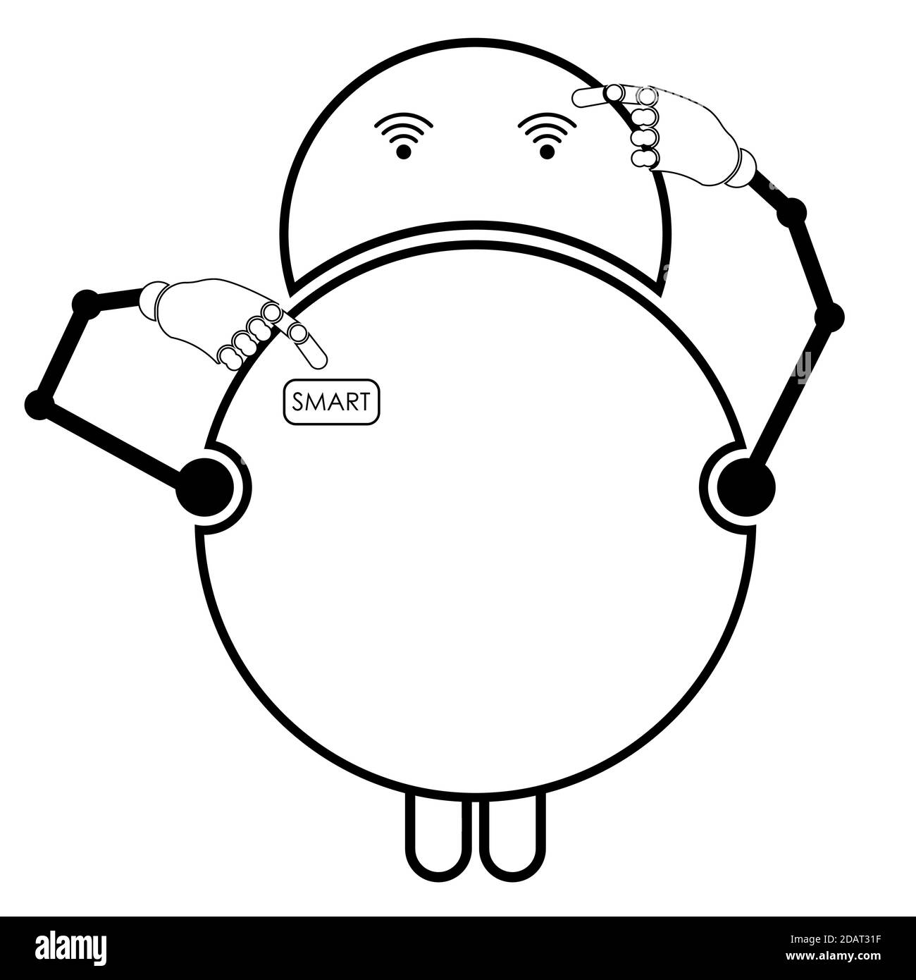 assistant robot intelligent. Appareils ménagers de la série Smart Home. Vecteur isolé sur fond blanc Illustration de Vecteur