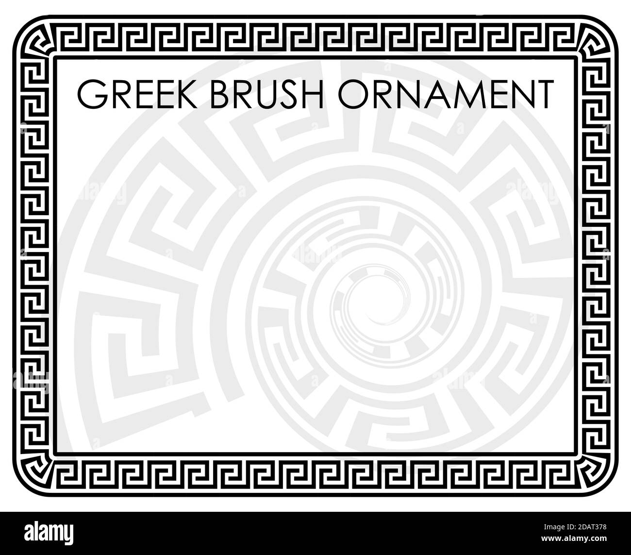 brossez l'ornement grec pour les cadres ronds et carrés. Motif minimaliste sur fond blanc Illustration de Vecteur