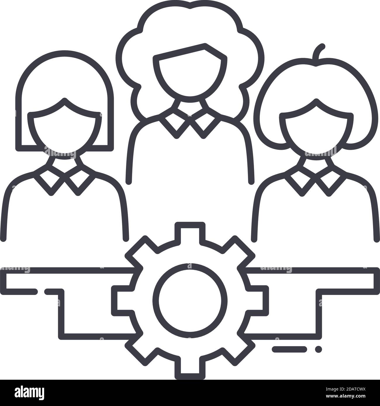 Icône de gestion de capacité, illustration linéaire isolée, vecteur ligne mince, symbole de conception Web, symbole de concept de contour avec contour modifiable sur blanc Illustration de Vecteur