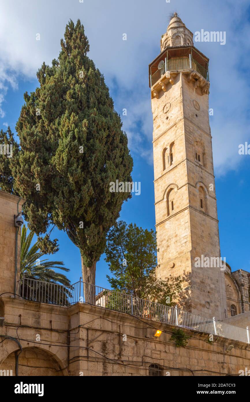 Vue sur la mosquée d'Omar dans la vieille ville, la vieille ville, site du patrimoine mondial de l'UNESCO, Jérusalem, Israël, Moyen-Orient Banque D'Images