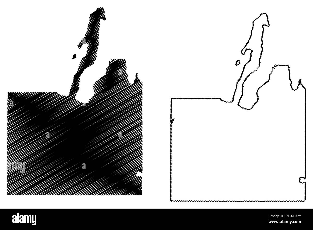 Grand traverse County, Michigan (comté des États-Unis, États-Unis d'Amérique, États-Unis, États-Unis) carte illustration vectorielle, croquis à gribouiller carte Grand traverse Illustration de Vecteur