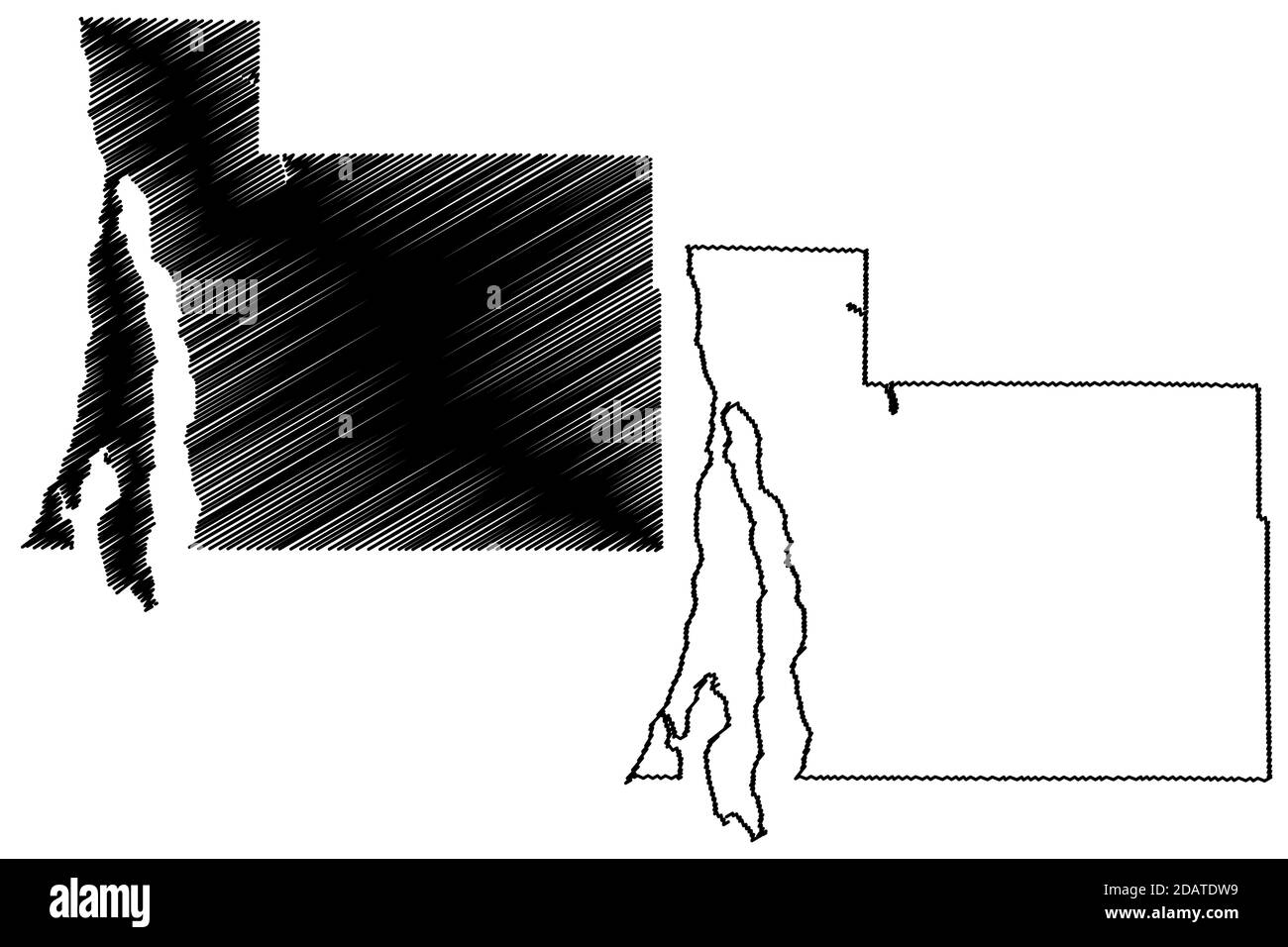 Antrim County, Michigan (comté des États-Unis, États-Unis d'Amérique, États-Unis, États-Unis, États-Unis) carte illustration vectorielle, scribble sketch carte Antrim Illustration de Vecteur