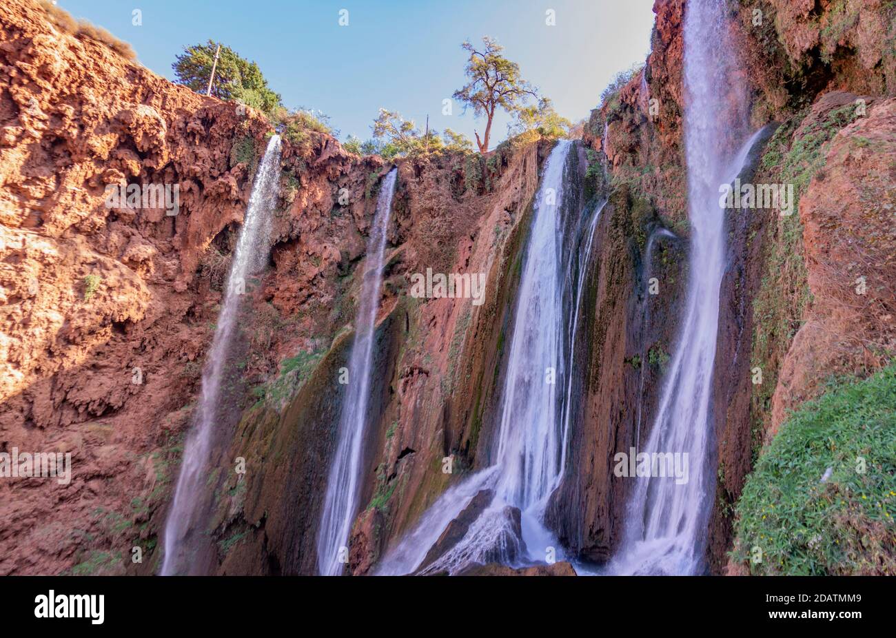 Chutes d'eau d'Ouzoud près de Marrakech dans le Haut Atlas, au Maroc. Afrique du Nord. Banque D'Images