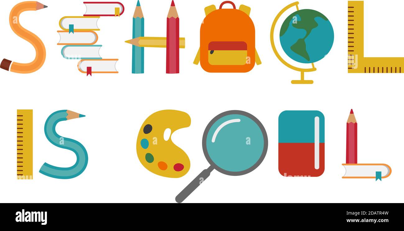 l'école d'inscription est fraîche des articles de l'école Illustration de Vecteur