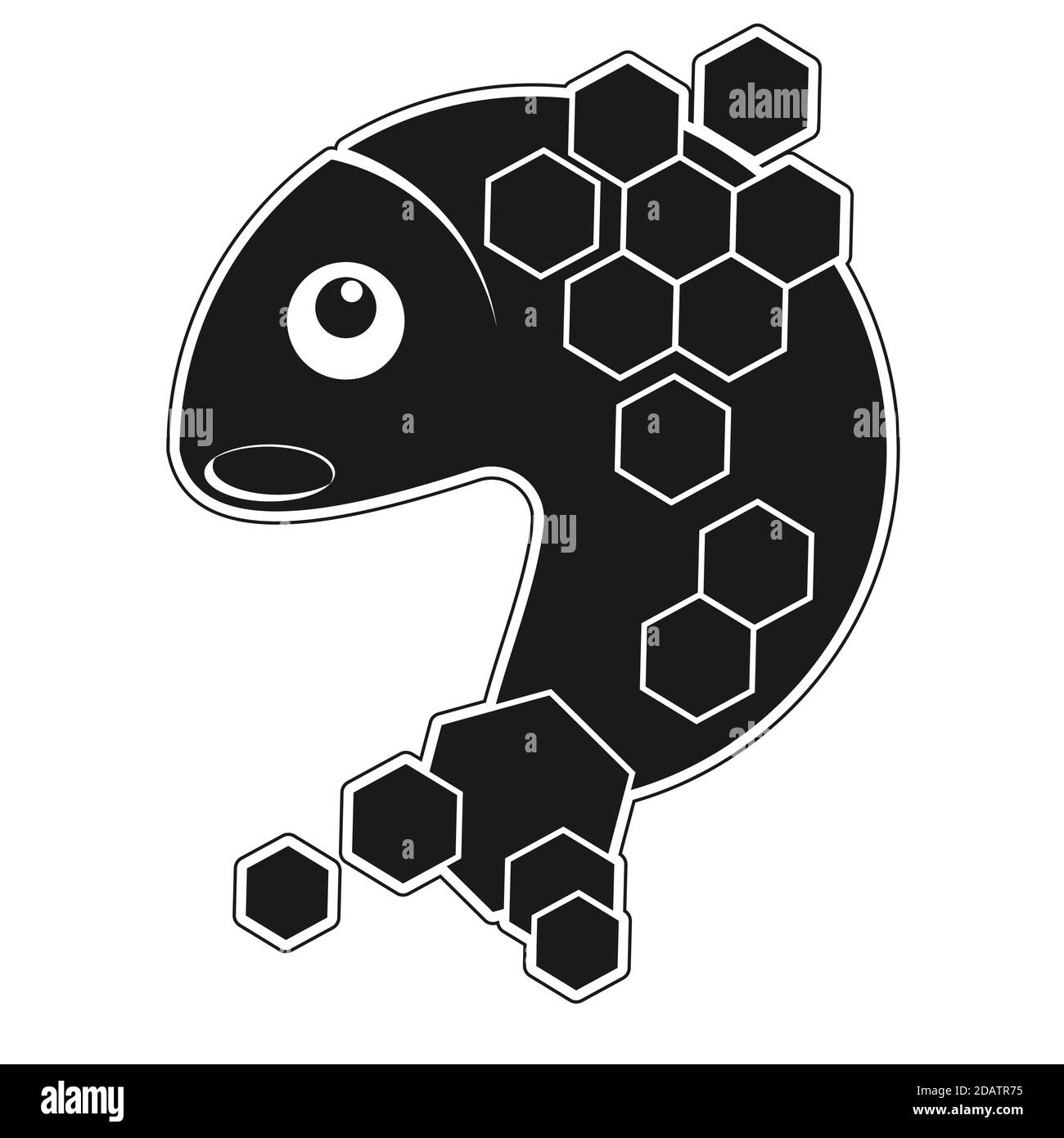 icône décorative de silhouette de poisson abstraite sur fond blanc isolé. Image vectorielle Illustration de Vecteur