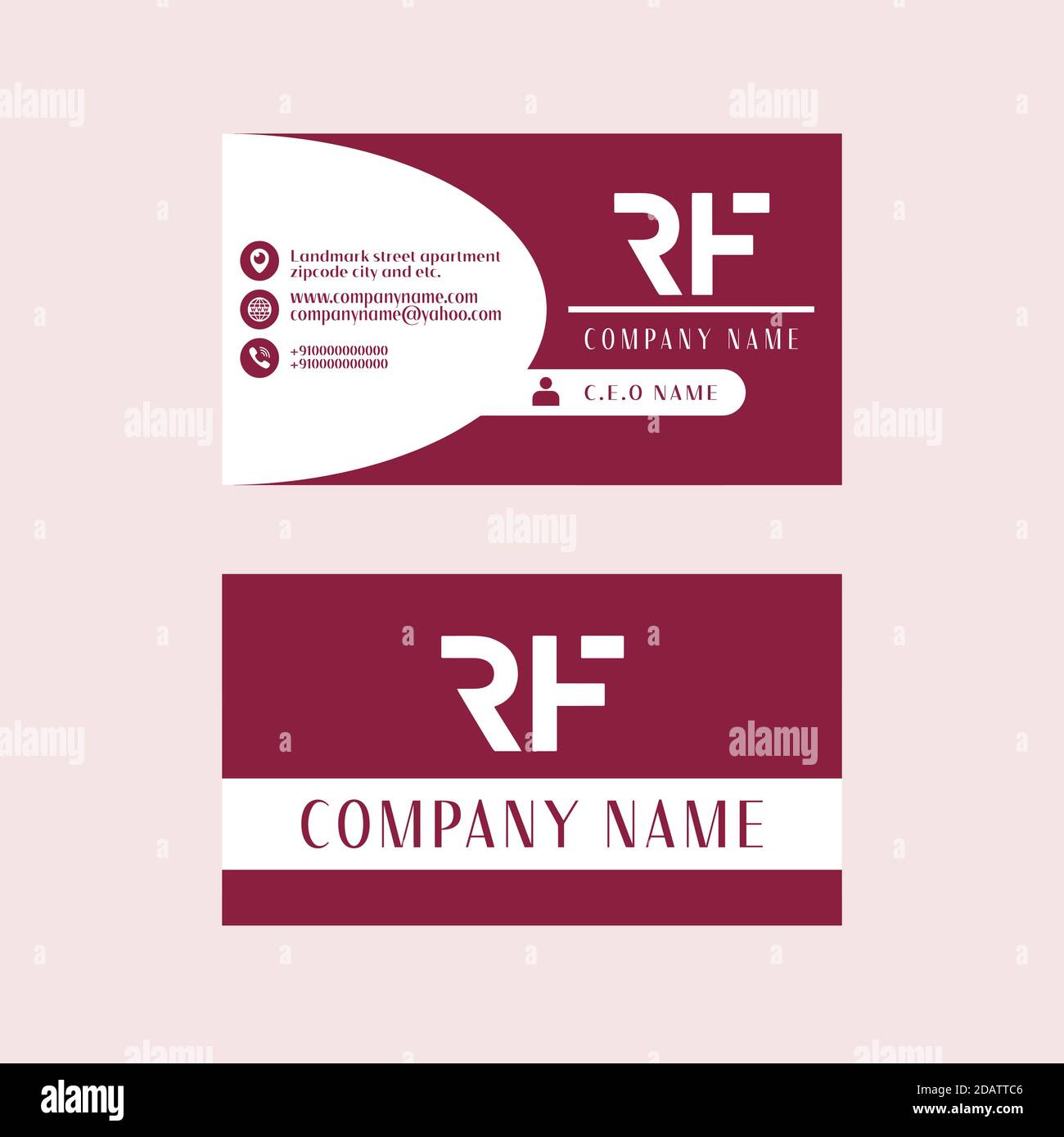 Modèle de carte de visite et de visite. Illustration de Vecteur